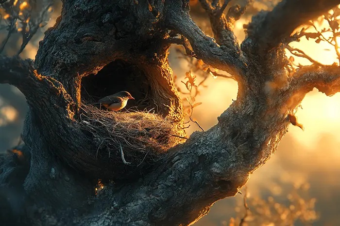 Bird in a nest